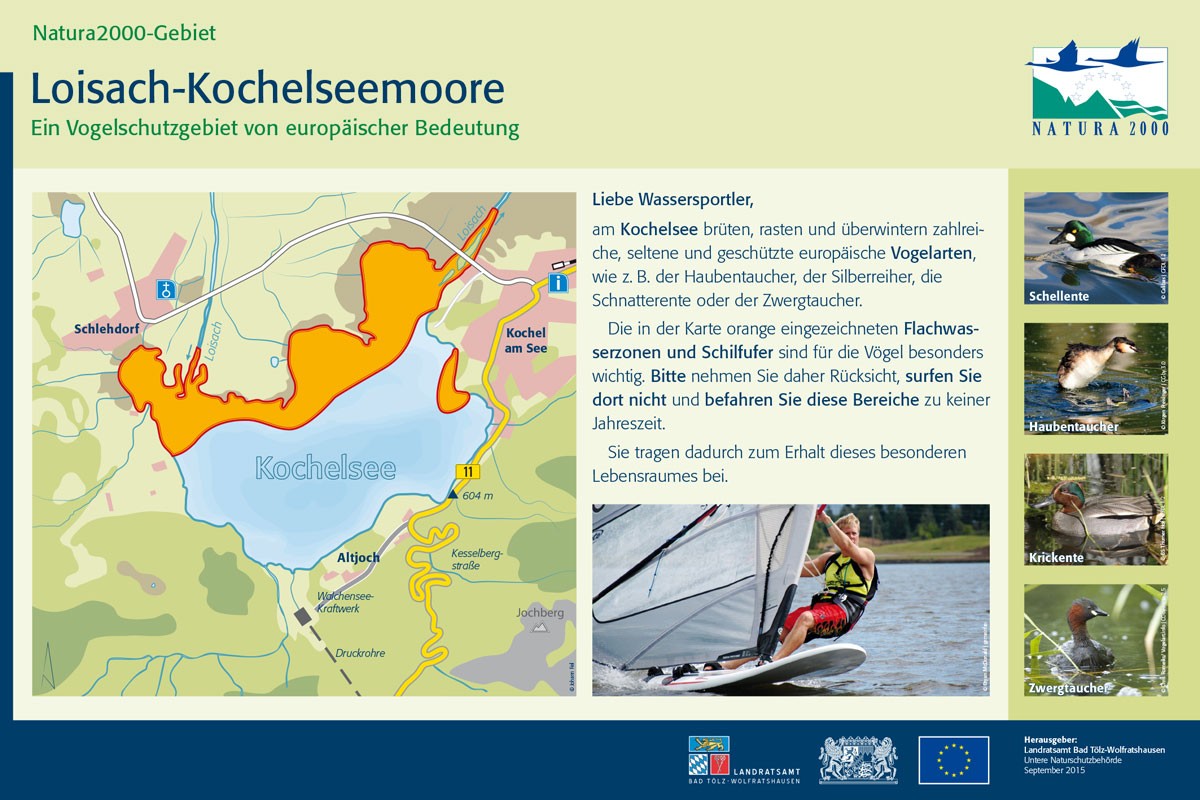 Tafel Kochelsee Wassersportler